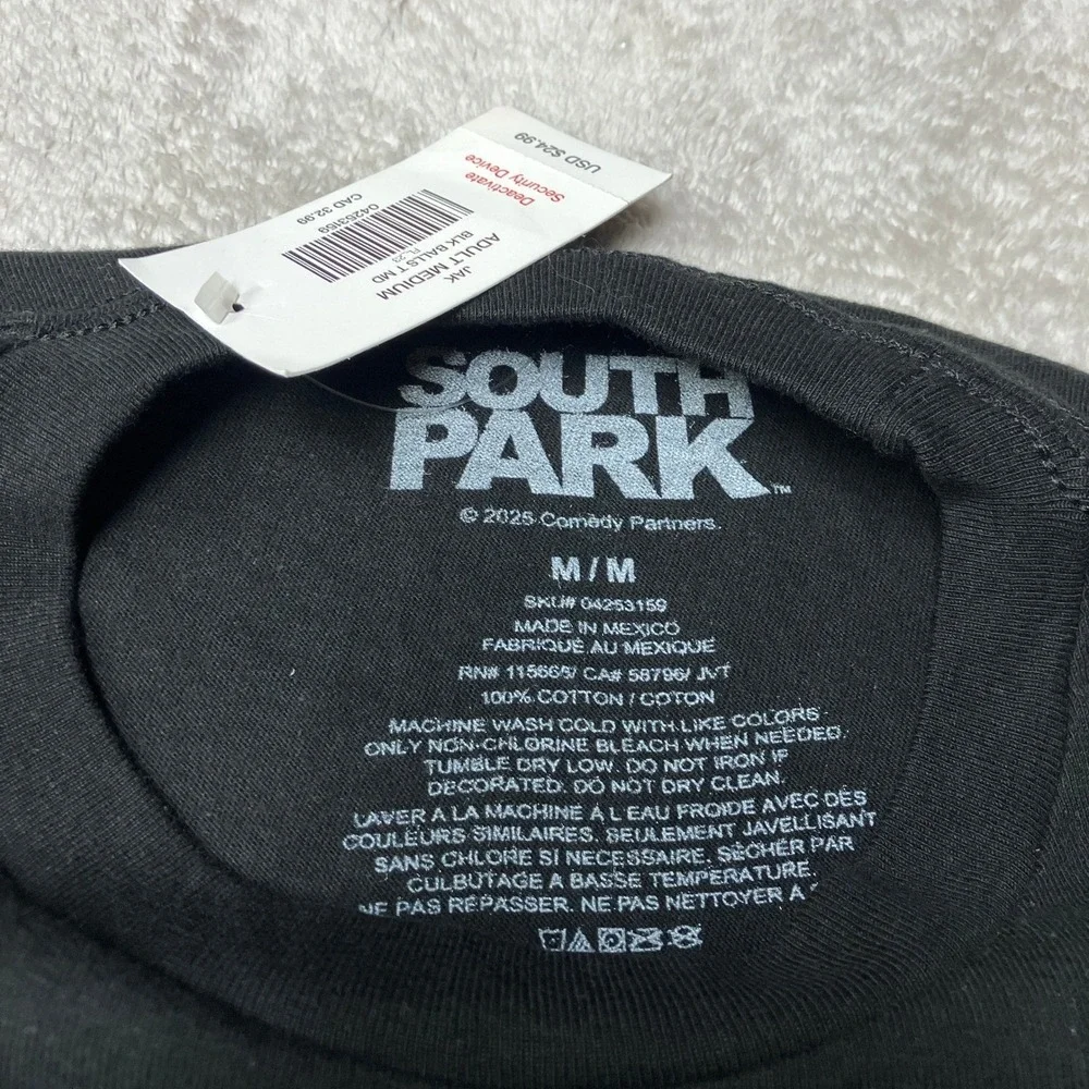 NWT South Park T-Shirt Cartman You Can Suck My Balls Graphic Black Men Size M